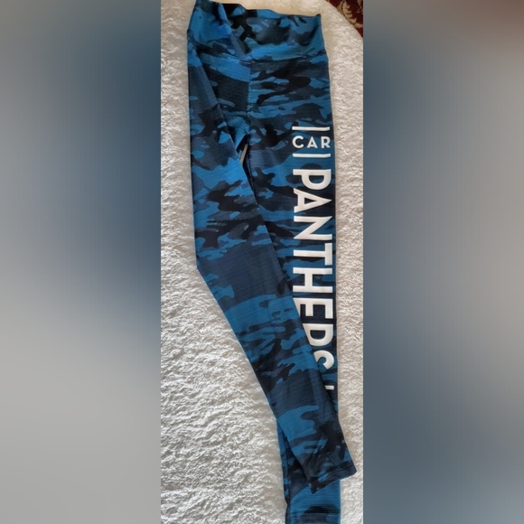 NWT NFL Carolina Panthers Football Leggings SM Women Stretch Pants - Picture 2 of 8